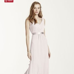 David’s Bridal Chiffon Ruffle Dress, size 14, wine